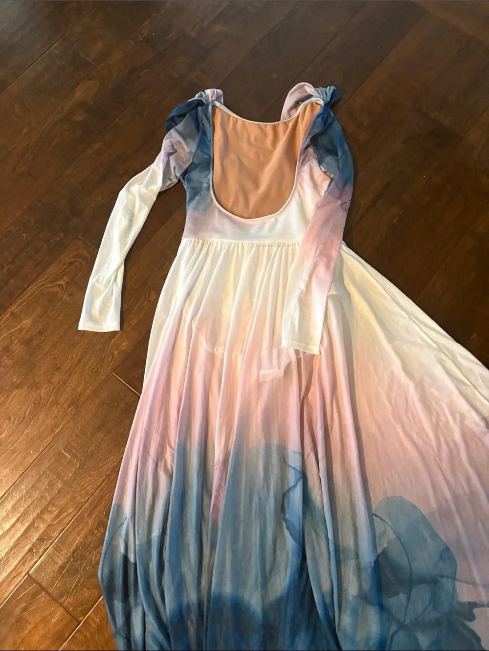 Ombre Blue and Pink Long Sleeve Dance Costume